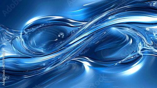 Dynamic Abstract Blue Fluidity