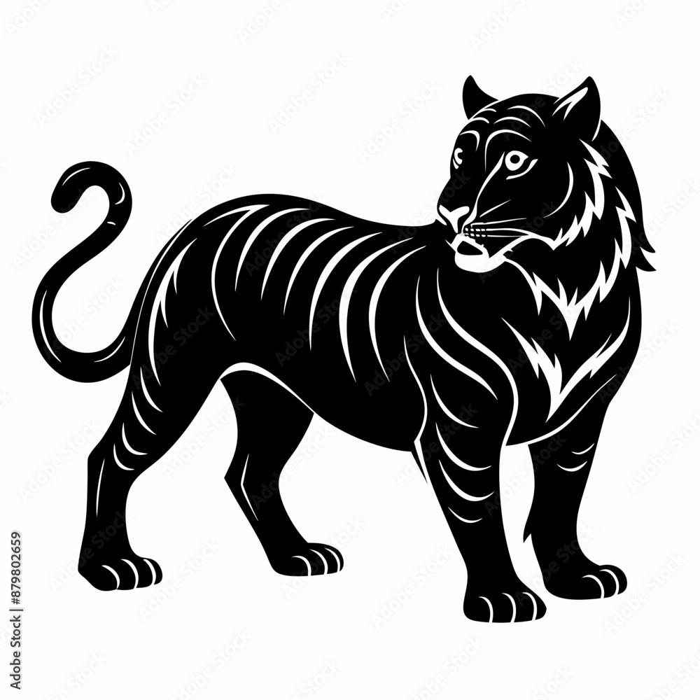 Obraz premium Tiger Black silhouette