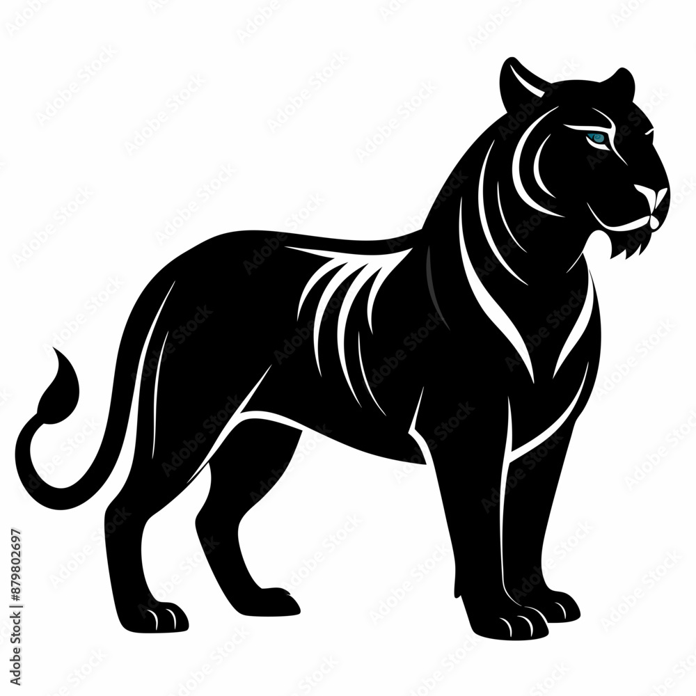 Fototapeta premium Tiger Black silhouette