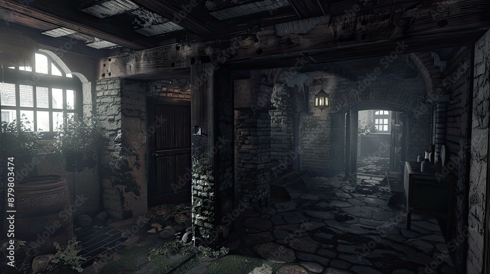 Corridor Environment. AI generated art illustration. Corridor Environment. AI generated art illustration.