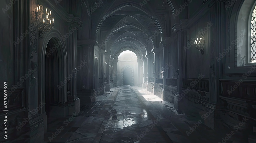 Corridor Environment. AI generated art illustration. Corridor Environment. AI generated art illustration.