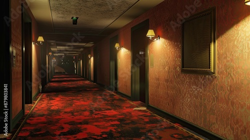 Corridor Environment. AI generated art illustration.