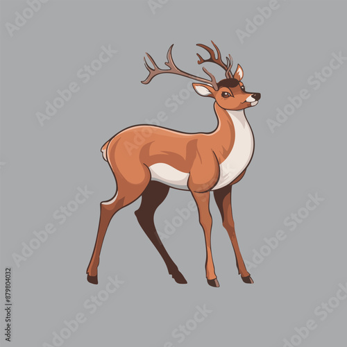 the deer vector style with white background, illustration