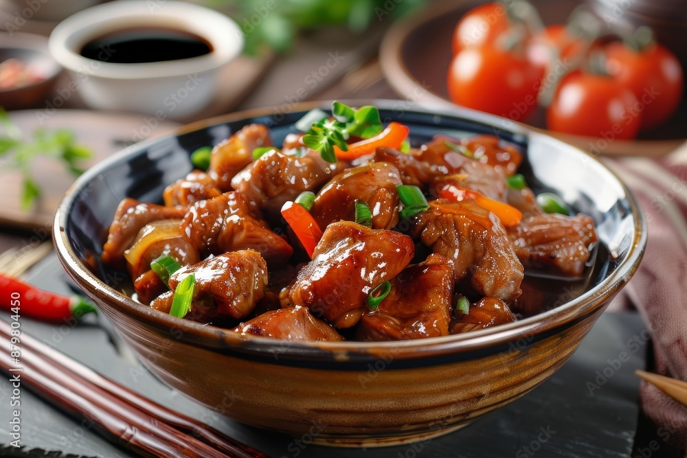 Chinese style stewed pork with brown sauce Chinese style stewed pork with brown sauce