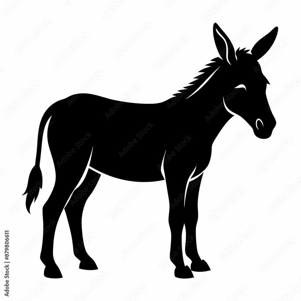 Fototapeta premium Donkey Black silhouette