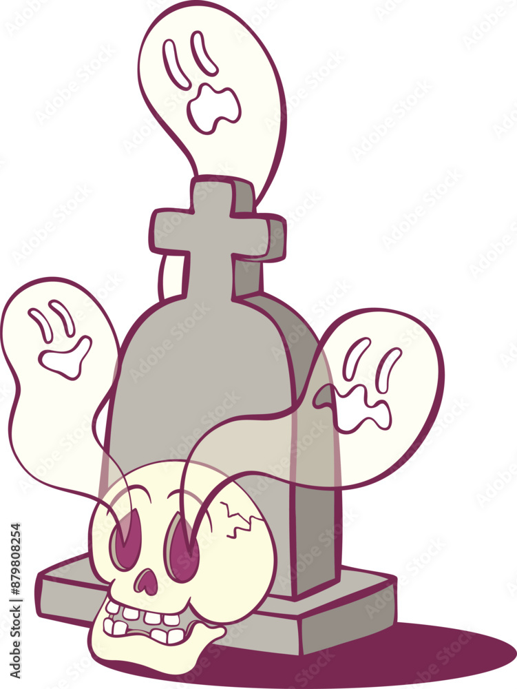 Retro groovy halloween mascor design Retro groovy halloween mascor design