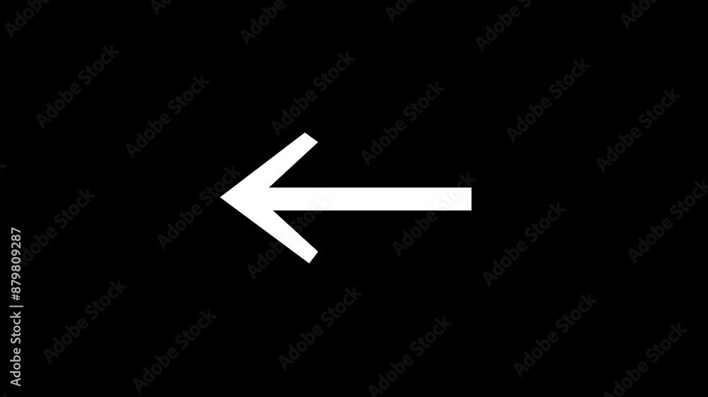 White arrow icon animation on black background. 4k White arrow icon animation on black background. 4k