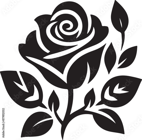 Black Rose vector design silhouette art illustrator