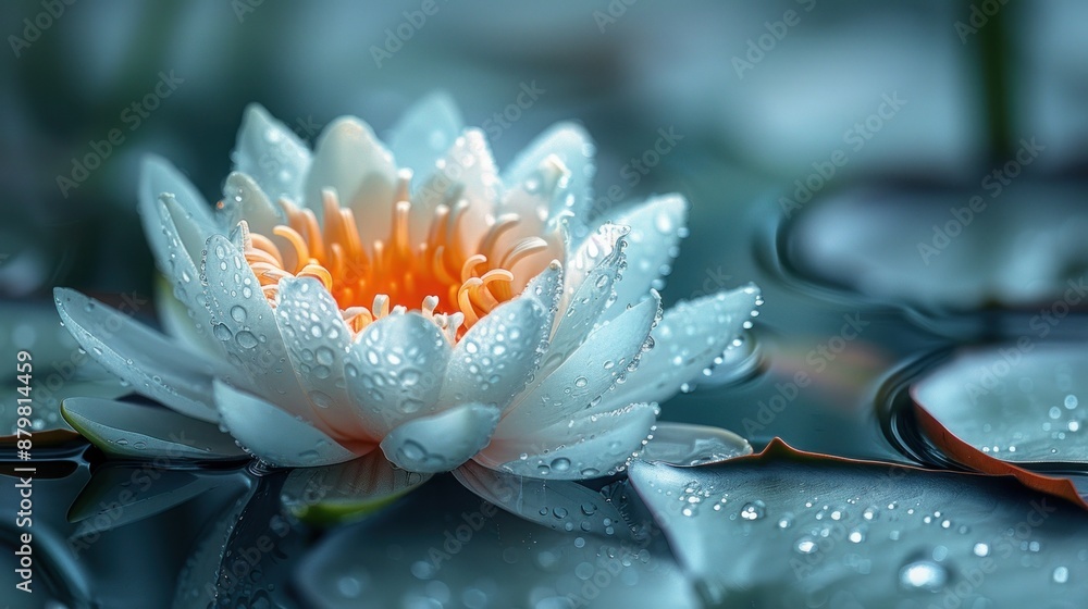 Water Lily with Dew Drops Water Lily with Dew Drops