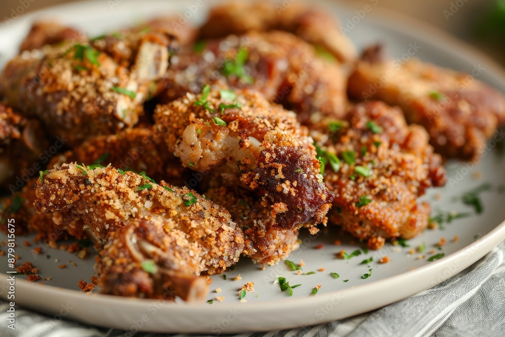 Deep fried chicken livers crispy with egg and bread crumbs Deep fried chicken livers crispy with egg and bread crumbs