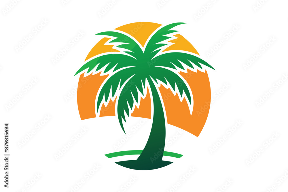 beautiful elegant summer graphic with palm tree sea and sunset beautiful elegant summer graphic with palm tree sea and sunset