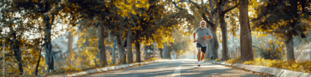 Senior man going for a run Senior man going for a run