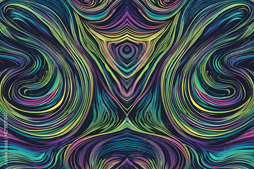 Radiant Abstract Aurora Borealis Swirl Pattern - Mesmerizing Vector Art with Dynamic Light Trails and Ethereal Northern Lights