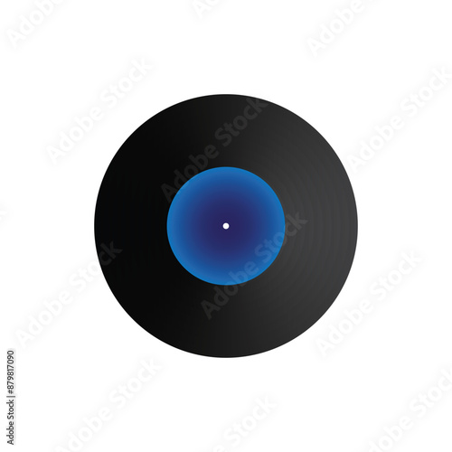 Realistic vinyl record. Vector, record for gramophone. Classic vinyl record for music. Editable isolated object.