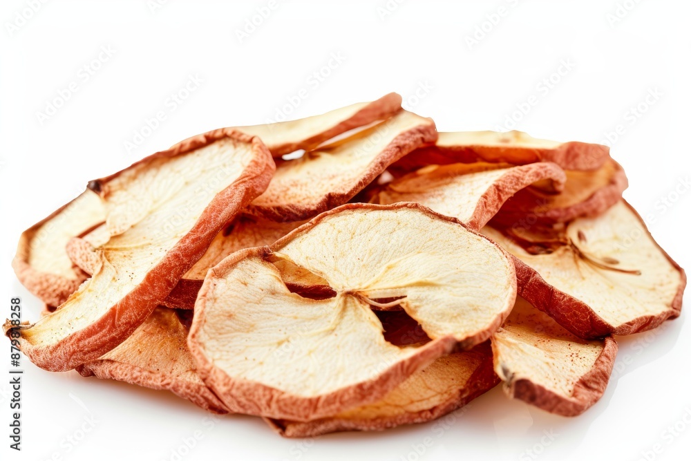 Dried apple slices on white background Dried apple slices on white background