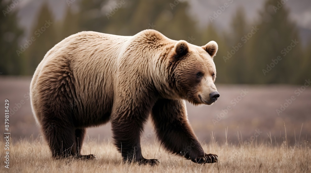 Obraz premium Concept photo of a brown bear with space for text, wallpaper