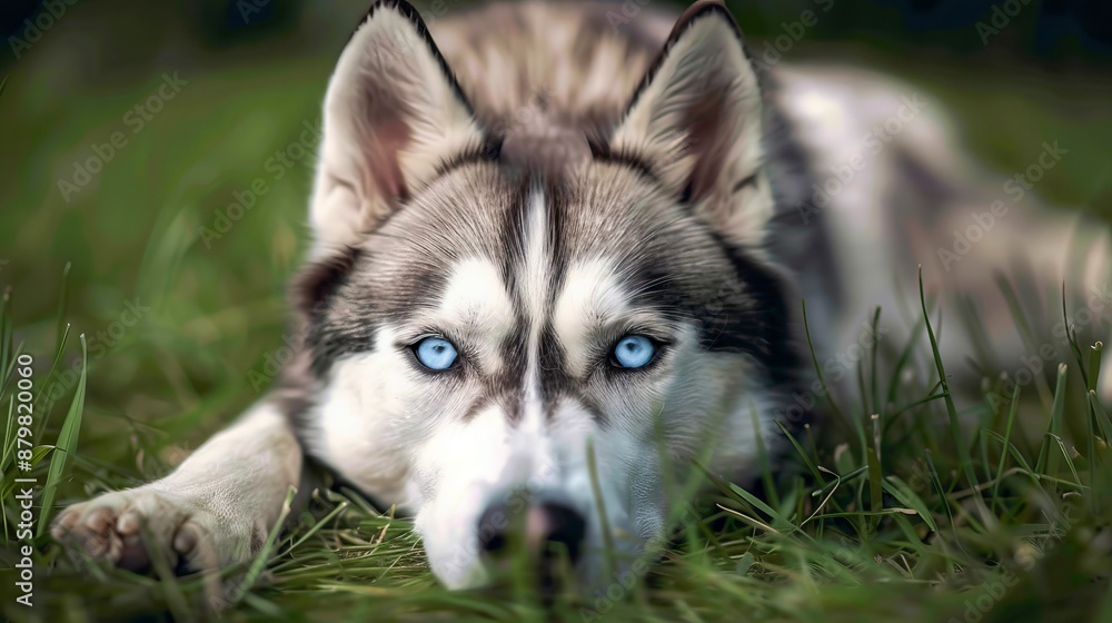 Siberian Husky with blue eye Siberian Husky with blue eye