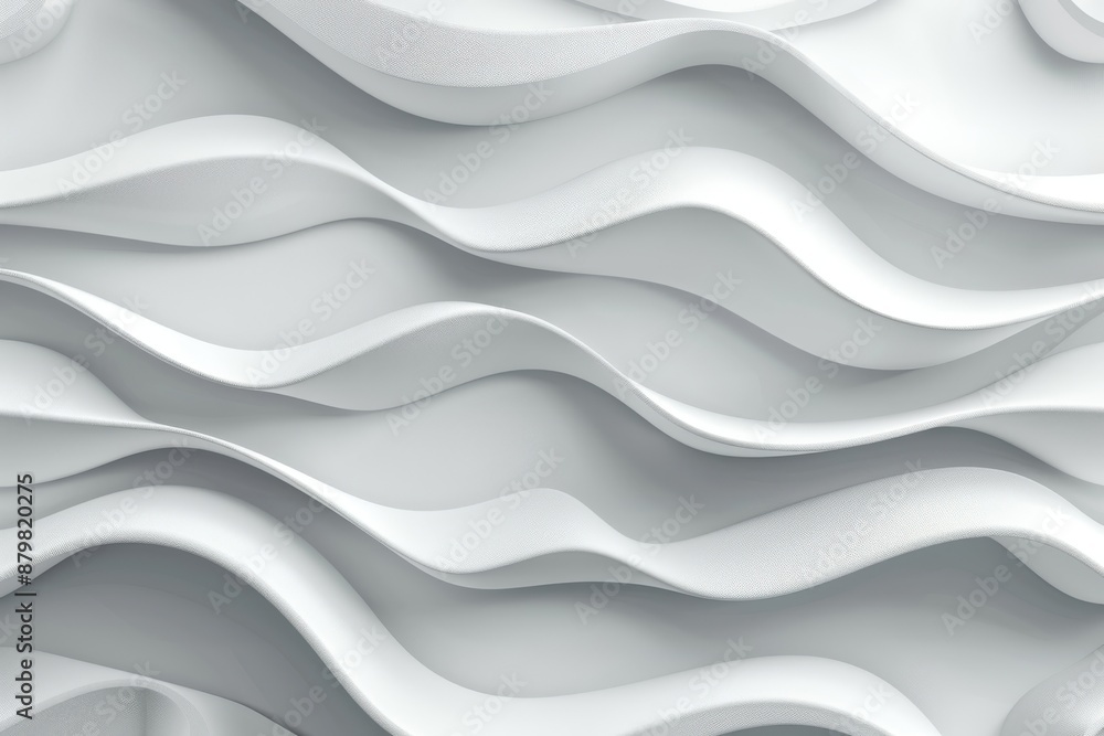 3d rendering of seamless white pattern with waves of light and shadow for wall decoration 3d rendering of seamless white pattern with waves of light and shadow for wall decoration