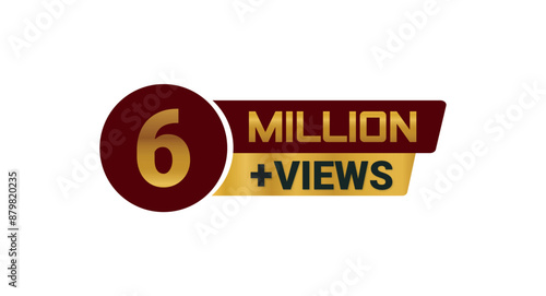 6 Million Views Celebration Vector Icon Badge PNG