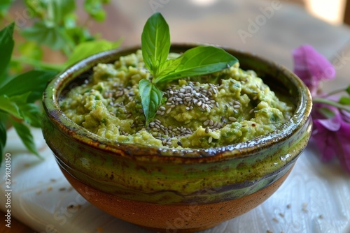 Fava beans with tahini sauce in the Alexandrian way photo