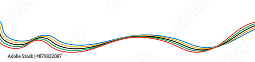 Colored olympic games rainbow wave isolated - vector