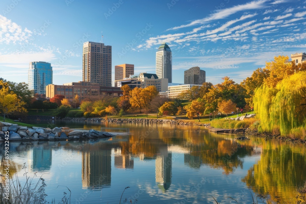 Fototapeta premium Exploring the urban landscape of omaha, nebraska in the united states