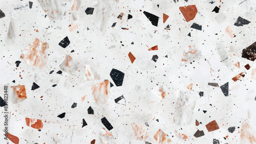 Dark green terrazzo floor texture background. New white marble background as part of your elegant home design.