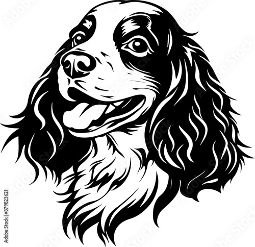 English Cocker Spaniel  | Dog Silhouette | Black SVG | High Detail |