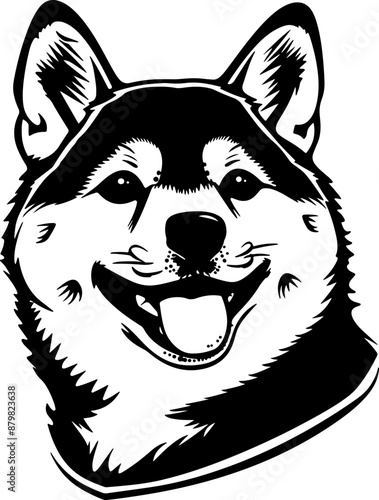 Shiba Inu  | Dog Silhouette | Black SVG | High Detail |