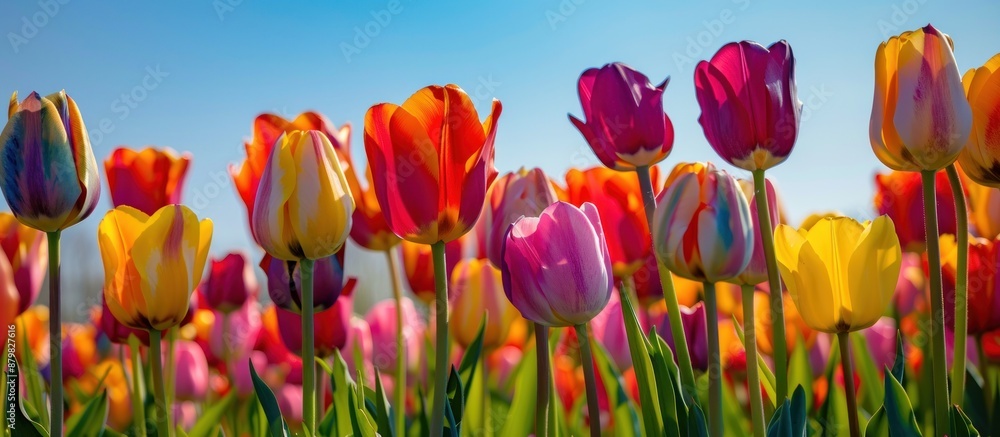 Vibrant Tulips Blooming in the Sunshine Vibrant Tulips Blooming in the Sunshine