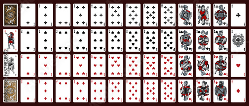 Poker set with isolated cards - Greece design set with isolated cards.