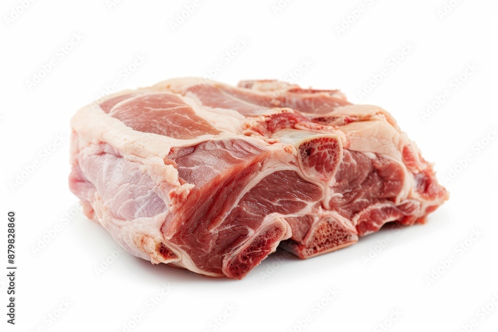 High resolution image of pork shoulder on white background High resolution image of pork shoulder on white background