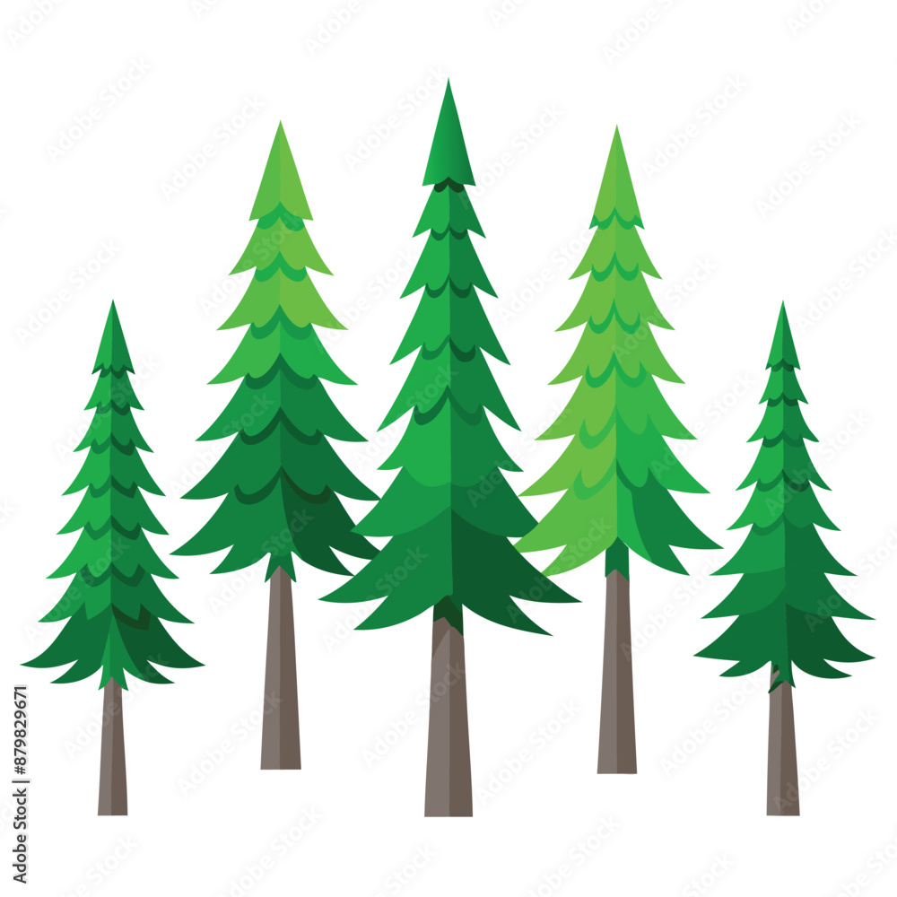 Fototapeta premium Tree vector. Set tree. Pine tree. Deb daru tree.