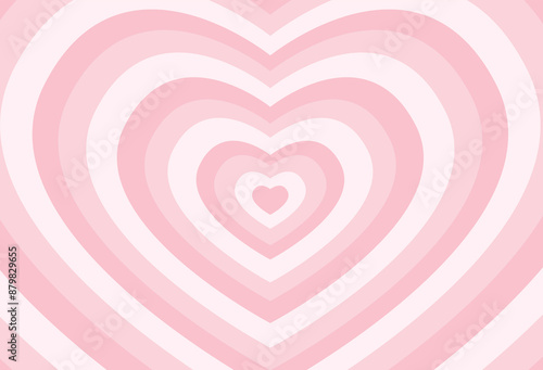 Heart burst background. Pink heart striped pattern illustration. Valentine's day background. Vector design for wallpaper, frame, posters, banners, greeting card, wedding, Valentine's day.