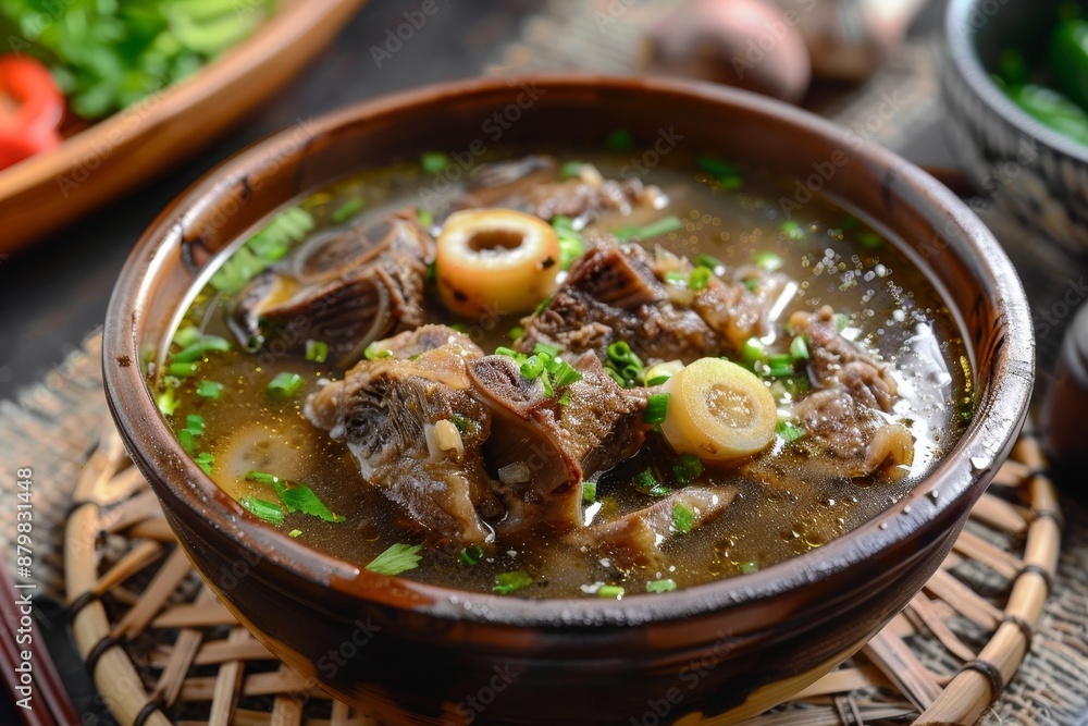 Indonesian clear soup with beef ribs or oxtail Great for recipes articles catalogs or commercial use Indonesian clear soup with beef ribs or oxtail Great for recipes articles catalogs or commercial use