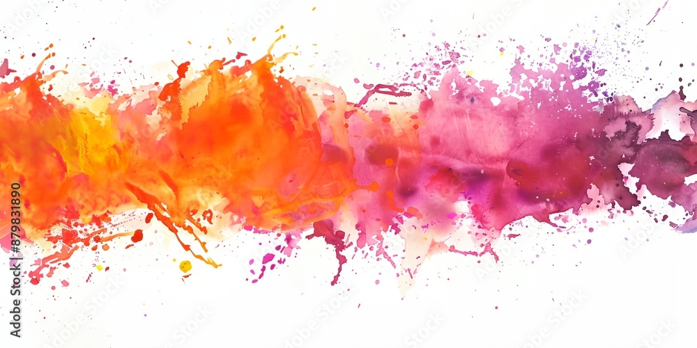 Fototapeta premium Colorful splash of paint with a rainbow of colors. The colors are bright and vibrant, creating a sense of energy and excitement. The splatter of paint appears to be in motion