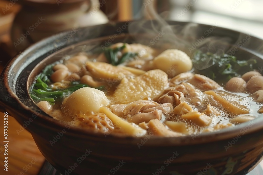 Japanese hot pot with chicken Japanese hot pot with chicken
