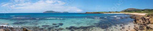 Panoramatic view of beach landscape.