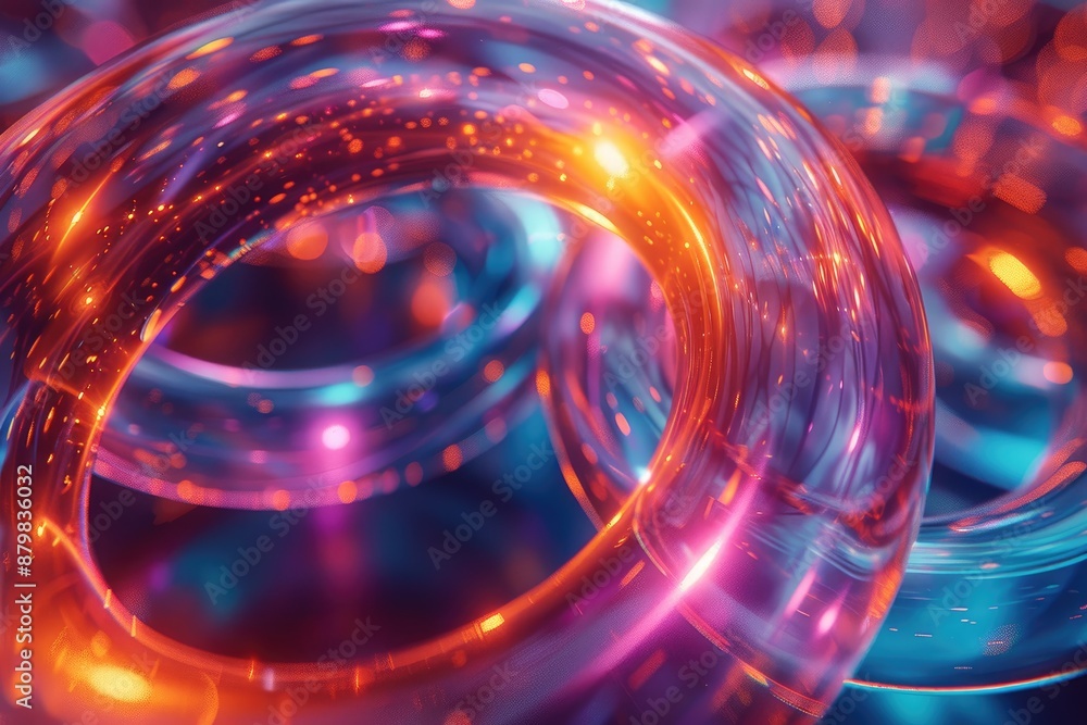 Floating Holo Rings 3D illustration of multiple holographic rings floating intersecting Floating Holo Rings 3D illustration of multiple holographic rings floating intersecting