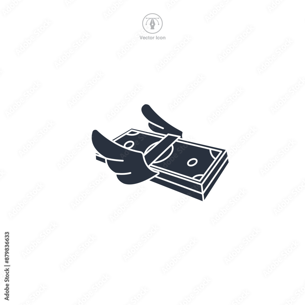 Money with wings Icon symbol vector illustration isolated on white background Money with wings Icon symbol vector illustration isolated on white background