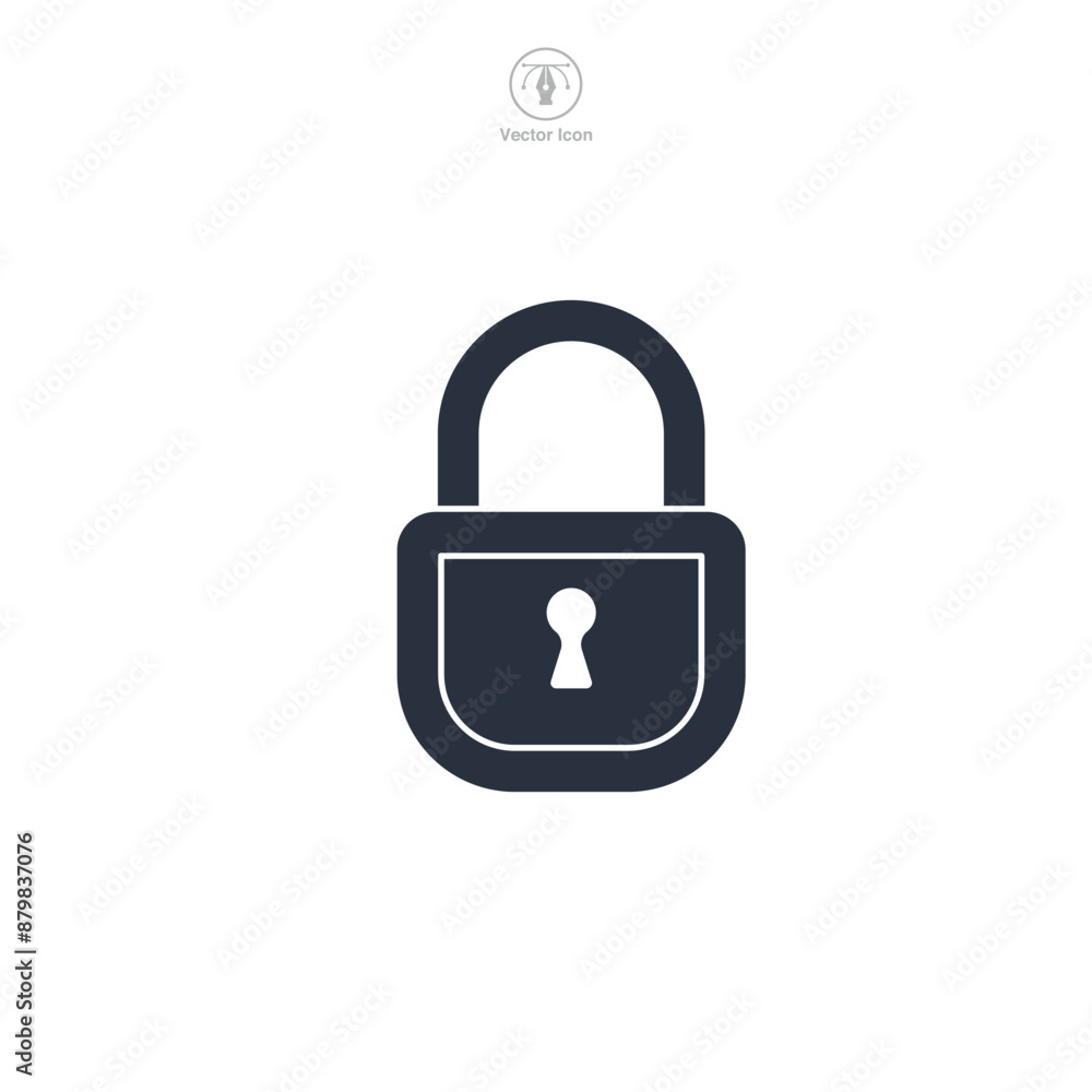 padlock Icon symbol vector illustration isolated on white background padlock Icon symbol vector illustration isolated on white background
