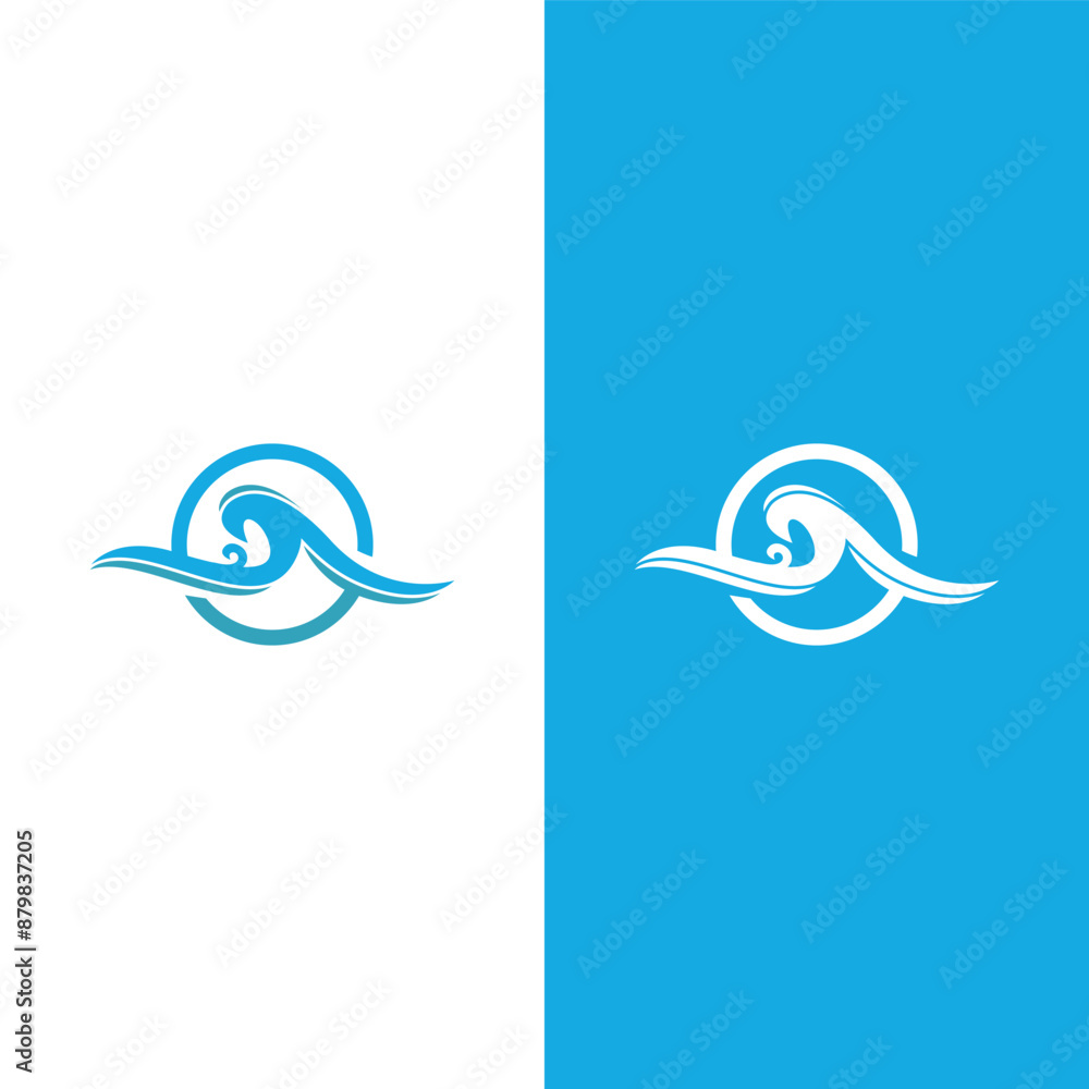 Obraz premium Wave beach vector illustration design