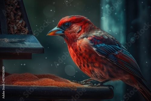 Beautiful robin bird AI generative photo