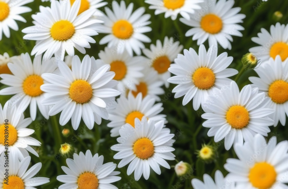 Field of large blooming white chamomile Field of large blooming white chamomile