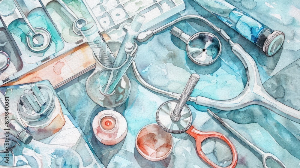 Medical Watercolor Illustration Medical Watercolor Illustration