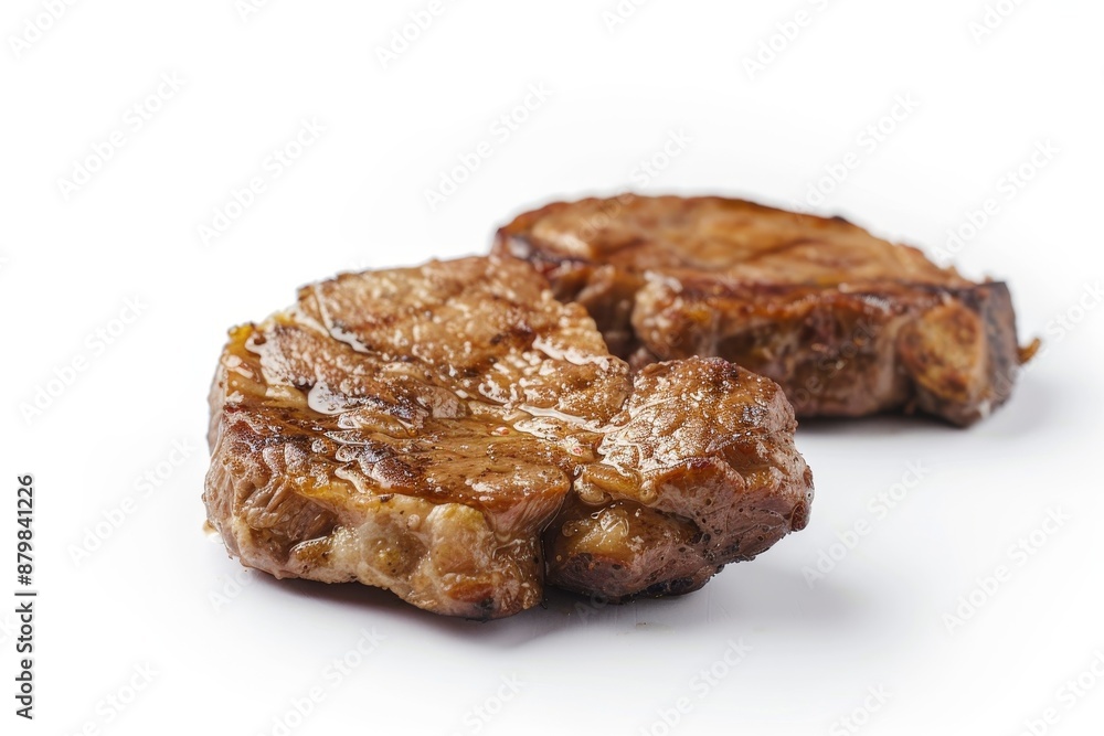 Pork butt steaks on white background Pork butt steaks on white background