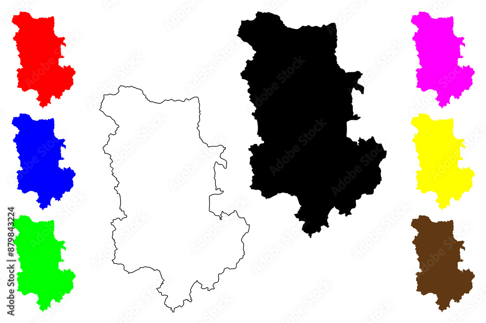 Obraz premium Plovdiv Province (Republic of Bulgaria, Provinces of Bulgaria) map vector illustration, scribble sketch Plovdiv map