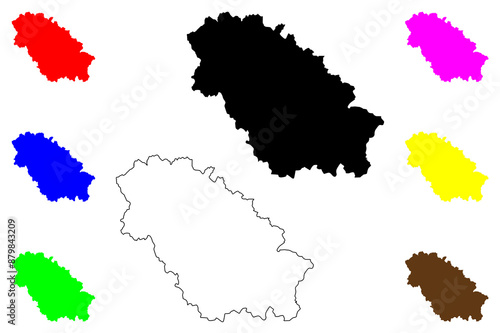 Pernik Province (Republic of Bulgaria, Provinces of Bulgaria) map vector illustration, scribble sketch Pernik map