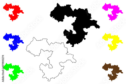 Sofia Province (Republic of Bulgaria, Provinces of Bulgaria) map vector illustration, scribble sketch Sofia oblast map