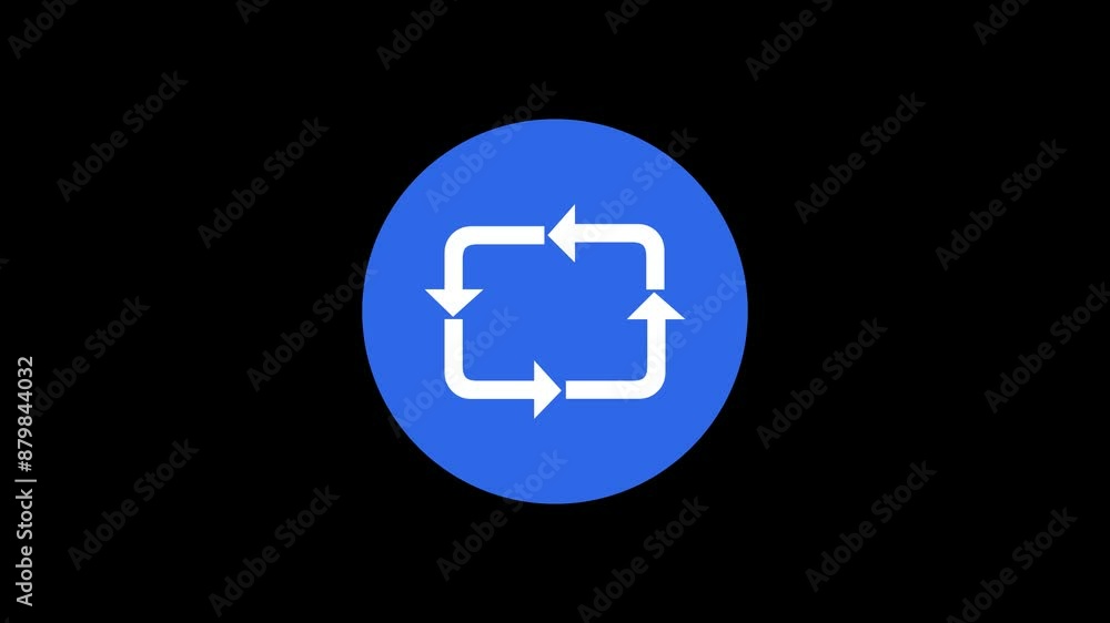 Arrows icon blue color simple shape circle animation black background Arrows icon blue color simple shape circle animation black background